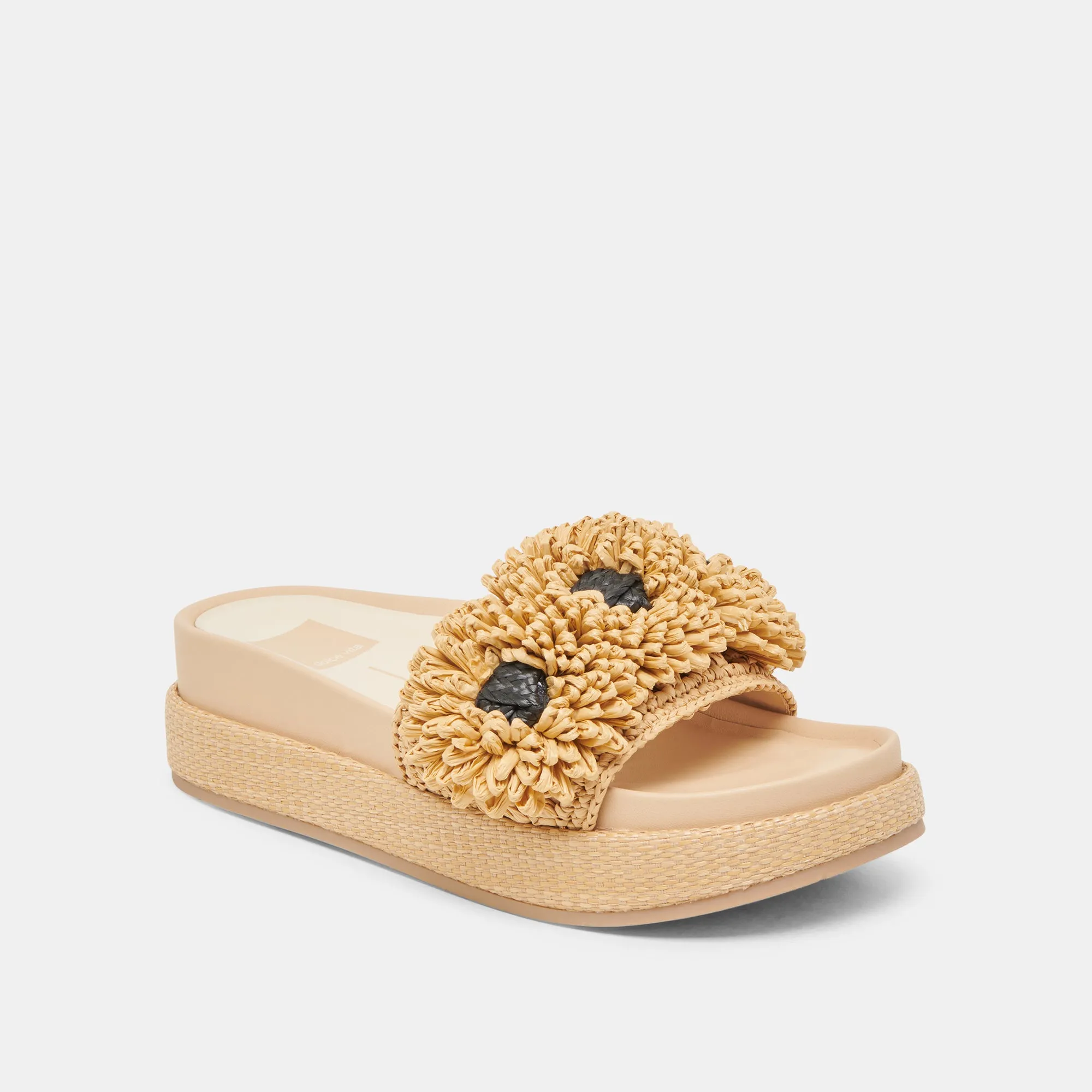 SIDONA BLUMENSANDALETTEN LT NATUR RAFFIA