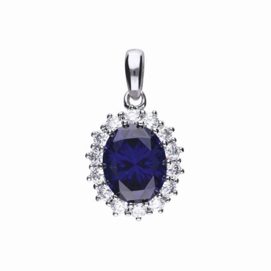 Sil-Cz-Sapp Clust Pend Ch texture-silver-ornament  