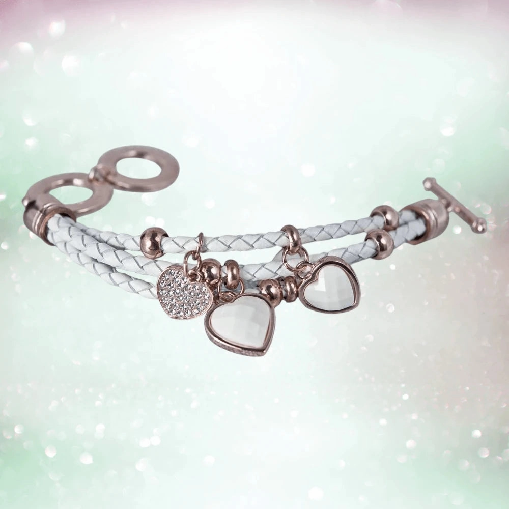 Silhouette White Leather Bracelet