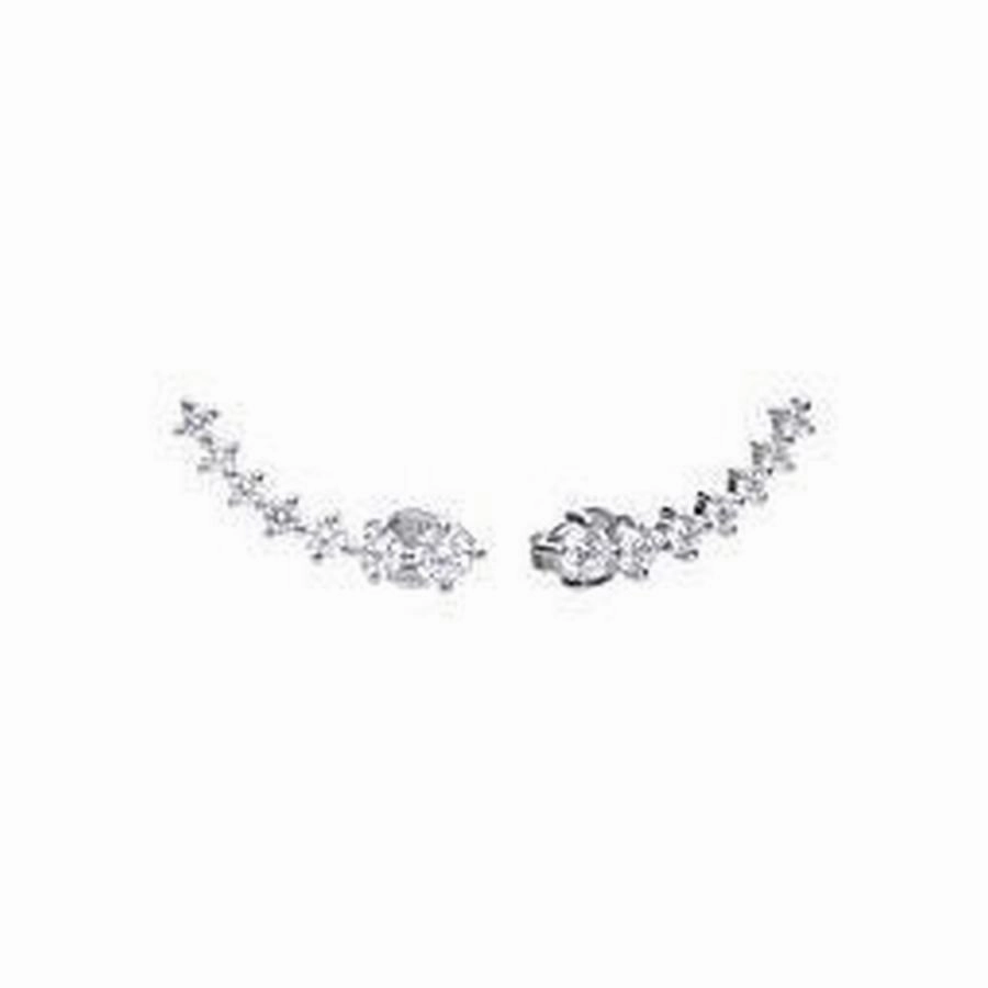 Silver 7 CZ graduated stud earrinngs texture-silver-ornament  
