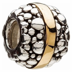 Silver & 14ct bead - Dots & Lines texture-silver-ornament  