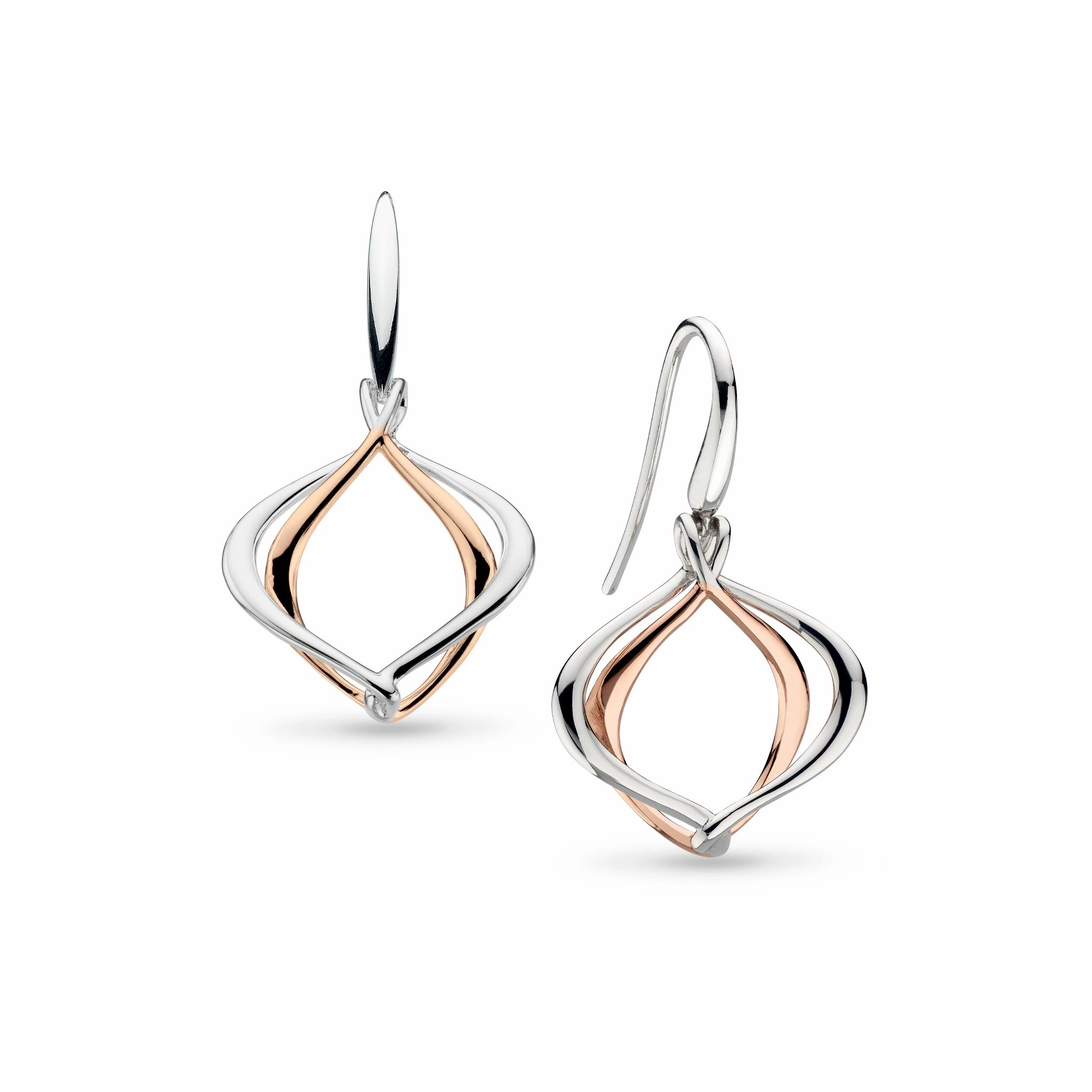 Silver & Rose Gold Plated Alicia Grande Drop Earrings