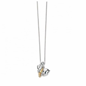 Silver and Yellow Gold Plated Rabbit Pendant & Chain texture-silver-ornament  