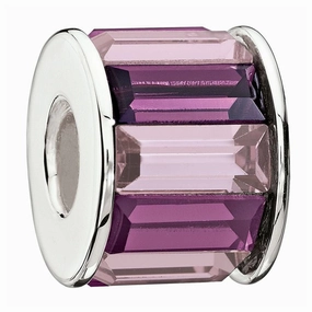Silver bead - Baguette - Purple texture-silver-ornament  