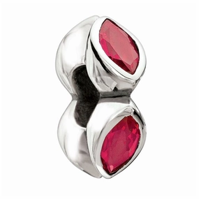 Silver bead - Midtown Marquise - fuchsia texture-silver-ornament  