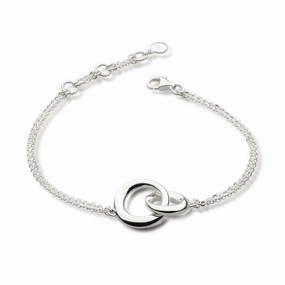 Silver Bevel Cirque Double Link Bracelet texture-silver-ornament  