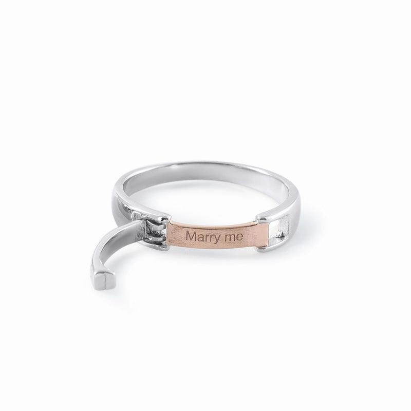 Silver Couple Rings Men And Women Pair Flip Open And Close
