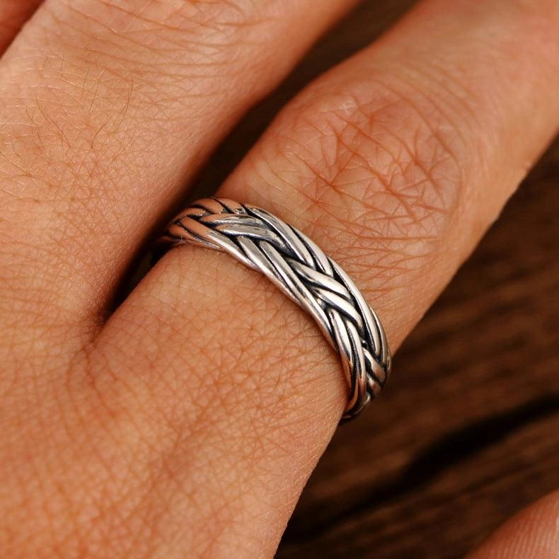 Silver Craft Double-knit Personalized Couple Ring 
