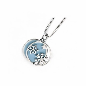 Silver Cubic Zirconia Set Cut Out Snowflake Pendant texture-silver-ornament  
