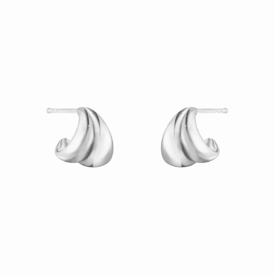 Silver Curve Earrings texture-silver-ornament  
