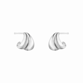 Silver Curve Earrings texture-silver-ornament  