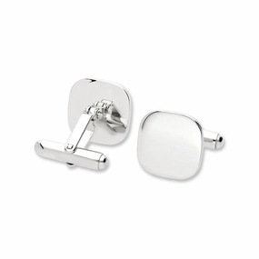 Silver Cushion Shaped Polished Cufflinks texture-silver-ornament  