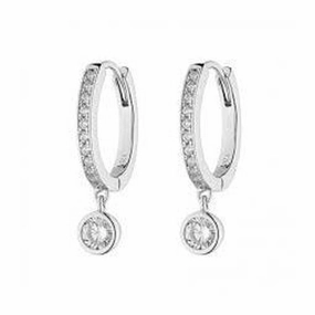 Silver Cz Hoop And Drp texture-silver-ornament  