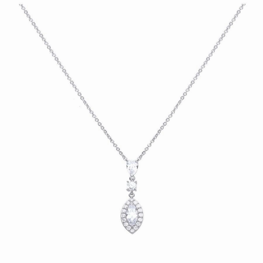 Silver CZ Necklace texture-silver-ornament  