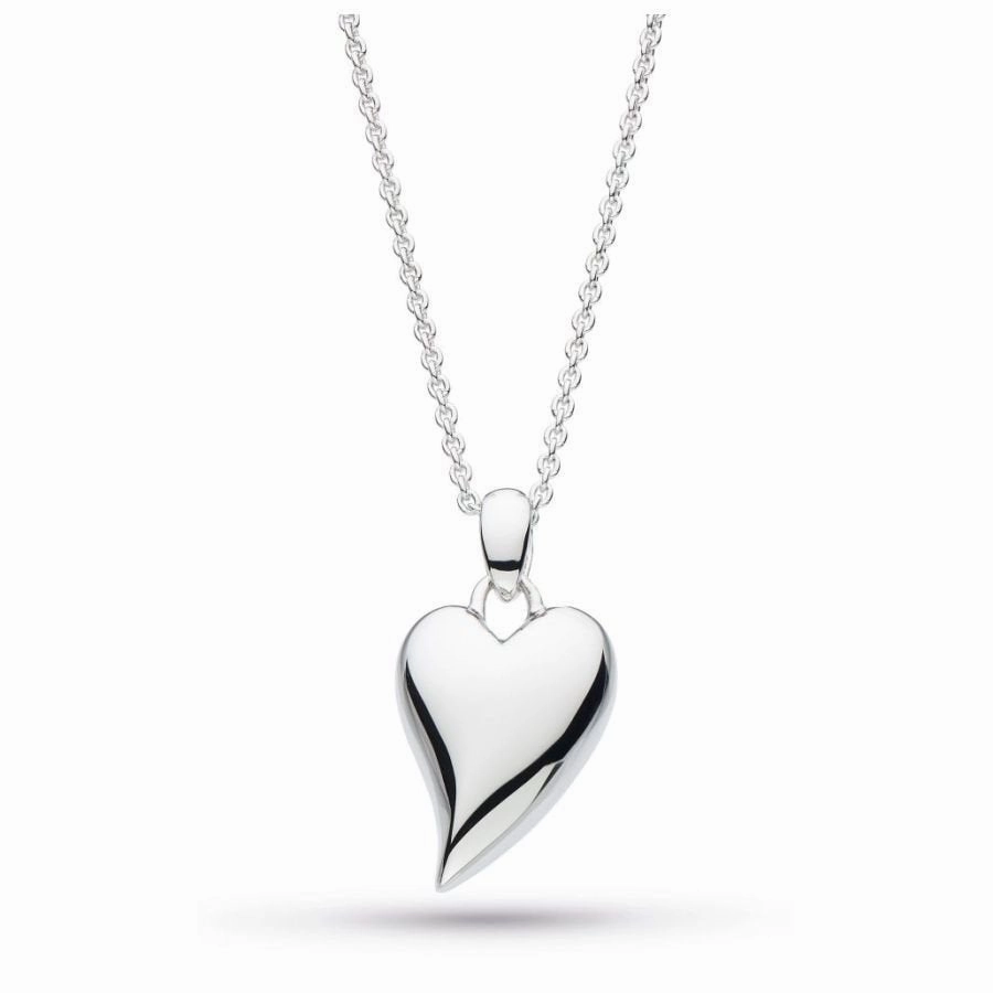 Silver Desire Cherish Midi Heart Necklace texture-silver-ornament  