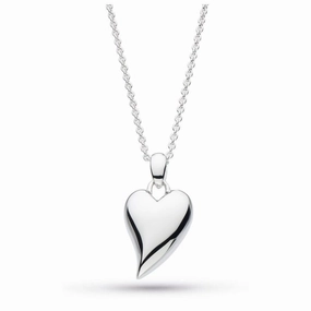 Silver Desire Cherish Midi Heart Necklace texture-silver-ornament  