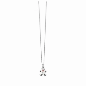 Silver Diamond Set Gingerbread Man Pendant texture-silver-ornament  