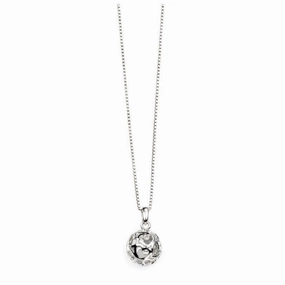 Silver Diamond Set Heart Ball Pendant texture-silver-ornament  