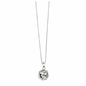 Silver Diamond Set Heart Ball Pendant texture-diamond  