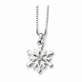 Silver Diamond Set Snowflake Pendant texture-silver-ornament  