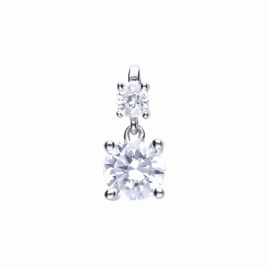 Silver Double Drop Pendant & Chain texture-silver-ornament  