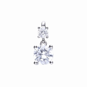 Silver Double Drop Pendant & Chain texture-silver-ornament  
