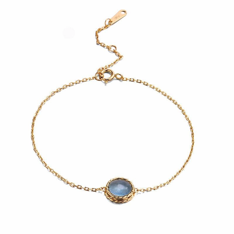 Silver Feldspar Sea Blue Treasure Bracelet