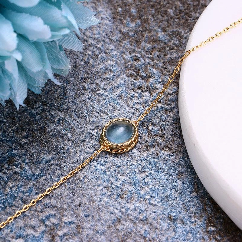 Silver Feldspar Sea Blue Treasure Bracelet