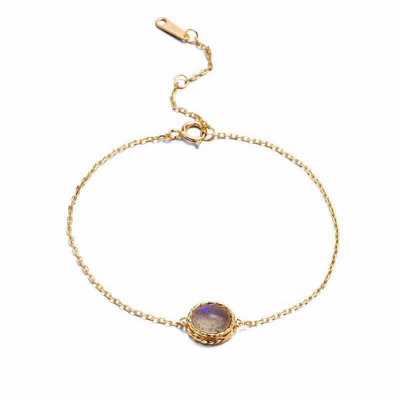Silver Feldspar Sea Blue Treasure Bracelet