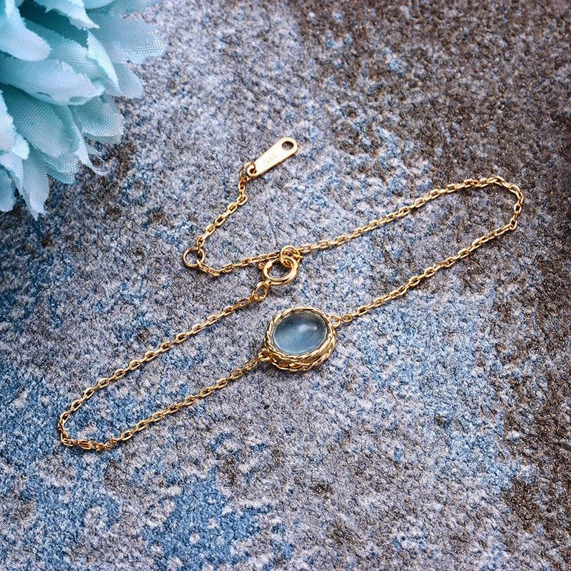 Silver Feldspar Sea Blue Treasure Bracelet