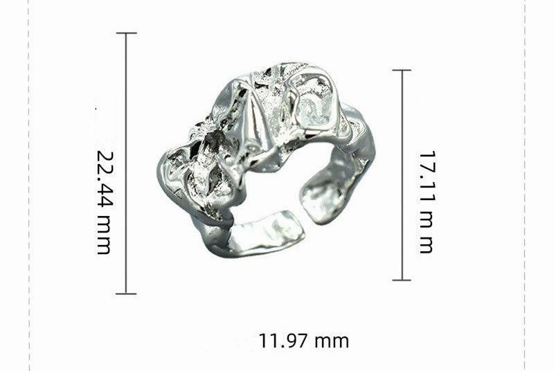 Silver Foil Paper Irregular Girls' Opening Ring