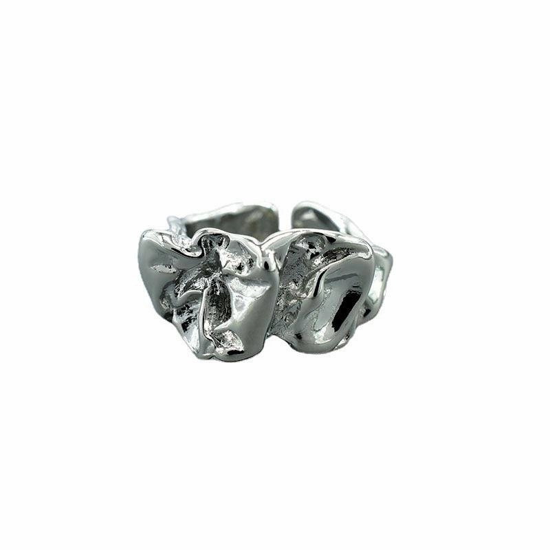 Silver Foil Paper Irregular Girls' Opening Ring