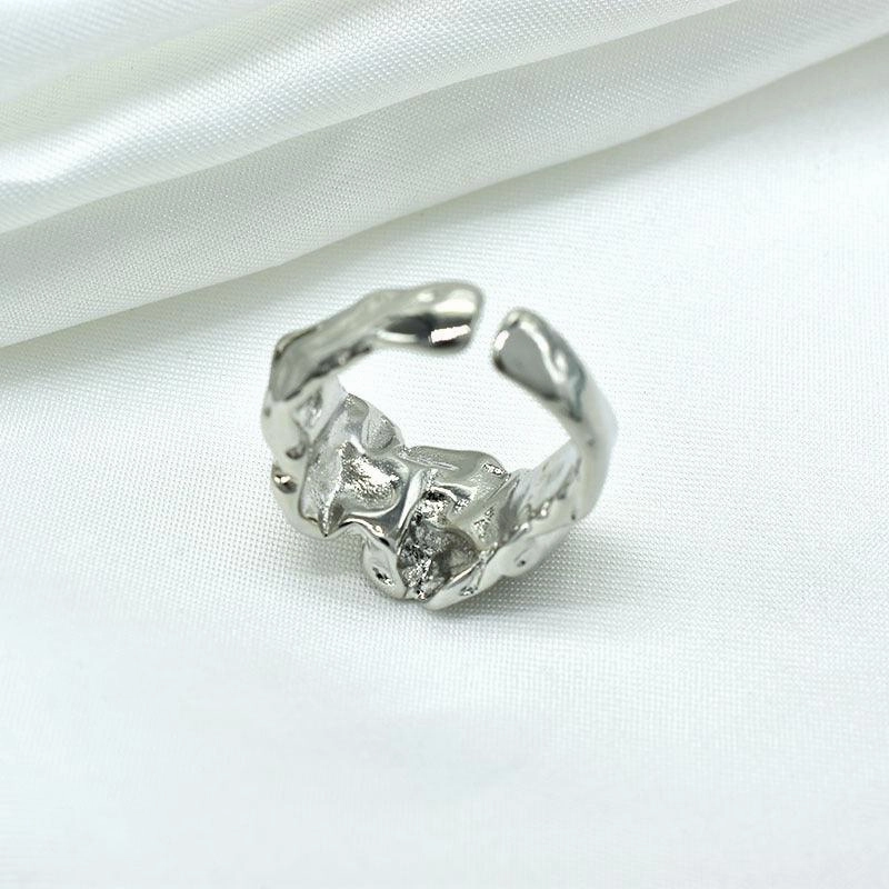 Silver Foil Paper Irregular Girls' Opening Ring