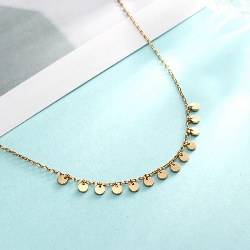 Silver Gold-plated Small Round Neck Chain