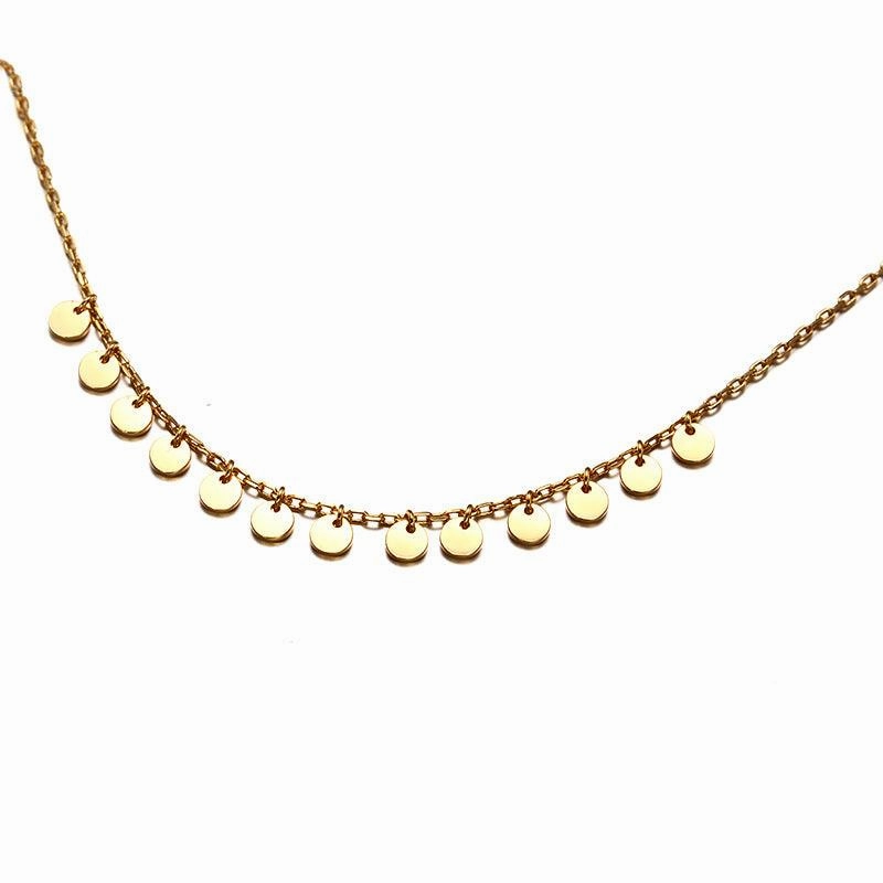 Silver Gold-plated Small Round Neck Chain