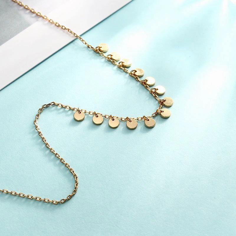 Silver Gold-plated Small Round Neck Chain