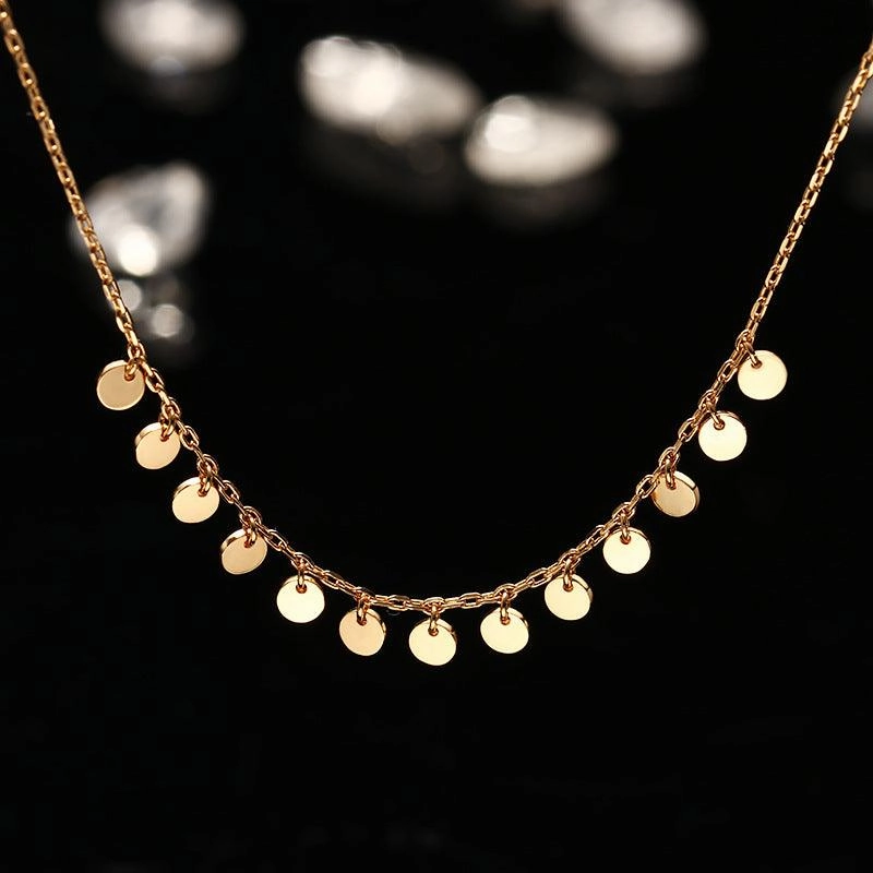 Silver Gold-plated Small Round Neck Chain