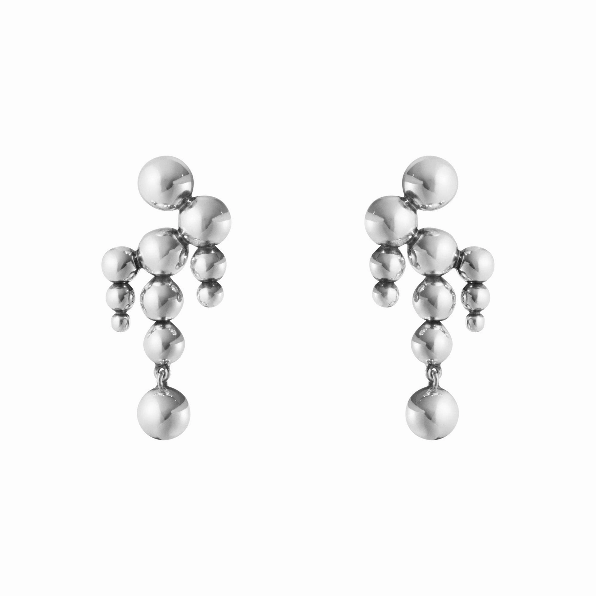 Silver Grapes Chandelier Earrings texture-silver-ornament  