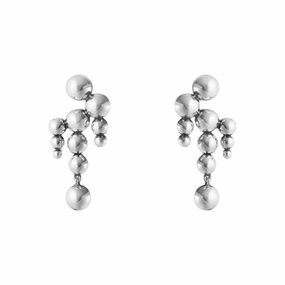 Silver Grapes Chandelier Earrings texture-silver-ornament  