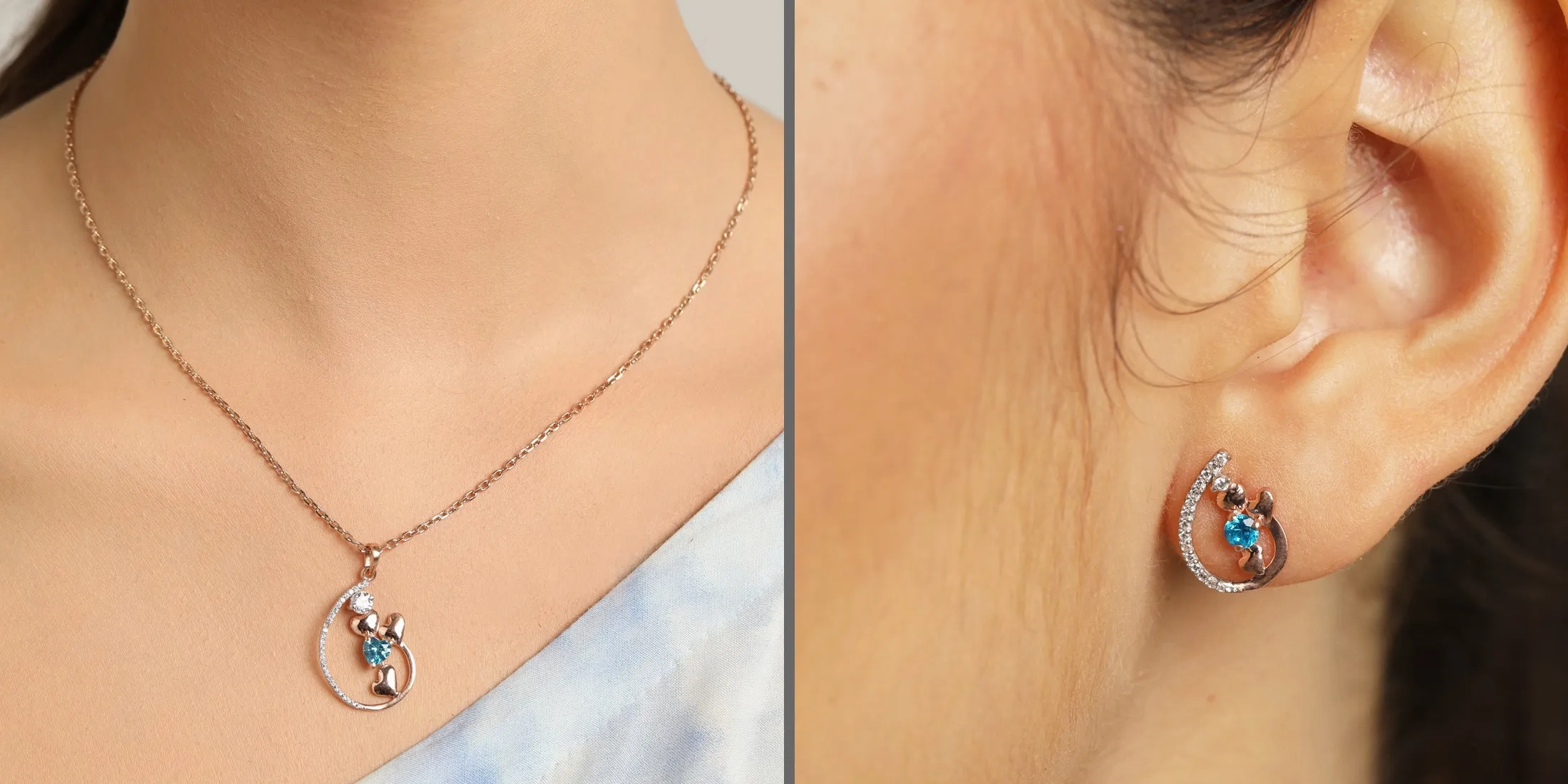 Silver Heart Jewellery Set