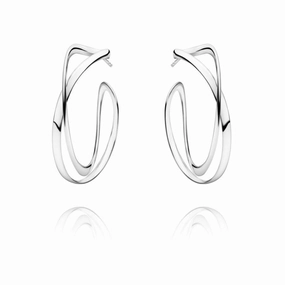 Silver Infinity Earhoops texture-silver-ornament  