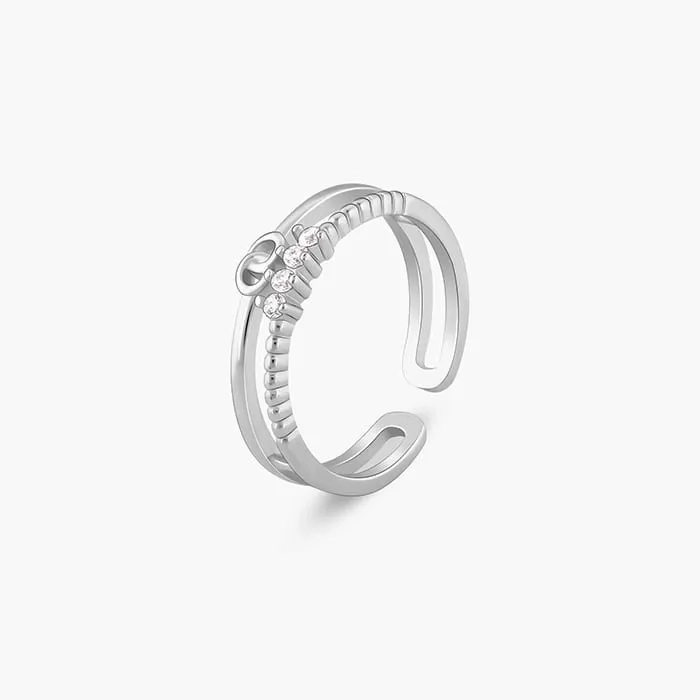Silver Interlocked Ring