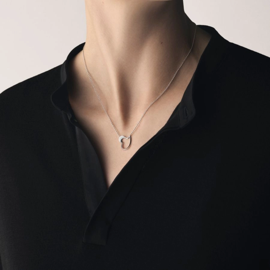 Silver Love Heart Necklace texture-silver-ornament  