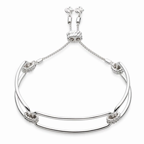 Silver Marina Rope Bar Link Toggle Bracelet texture-silver-ornament  