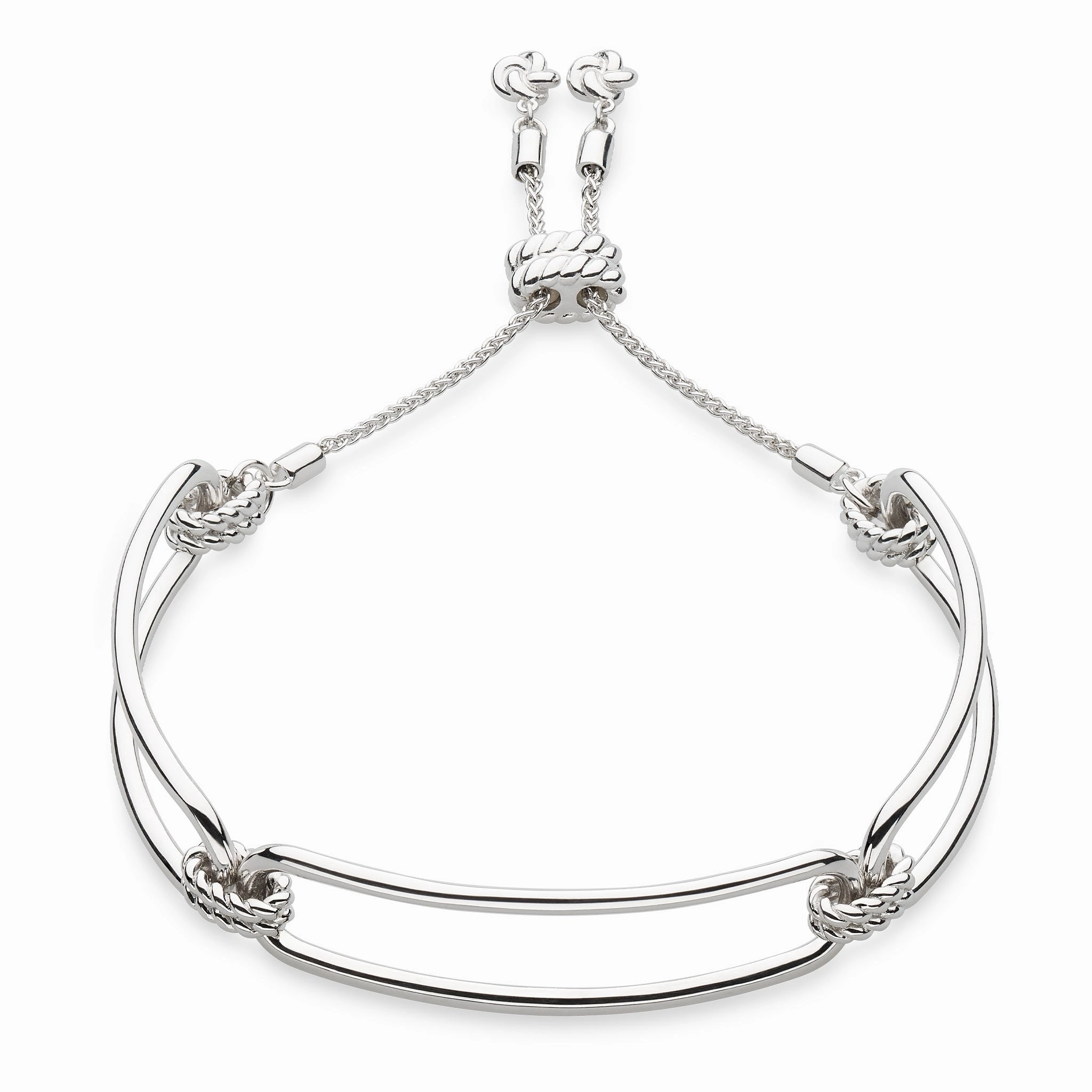 Silver Marina Rope Bar Link Toggle Bracelet texture-silver-ornament  