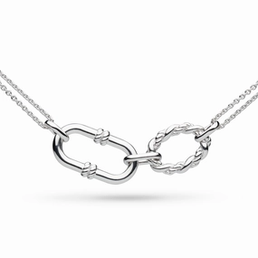 Silver Marina Rope Link Duo Grande Twin Chain 18" Necklet texture-silver-ornament  