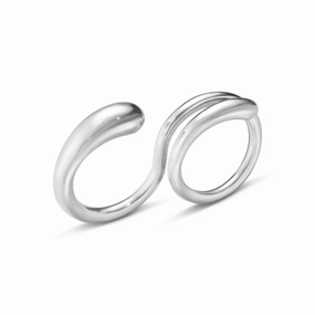 Silver Mercy Double Ring texture-silver-ornament  