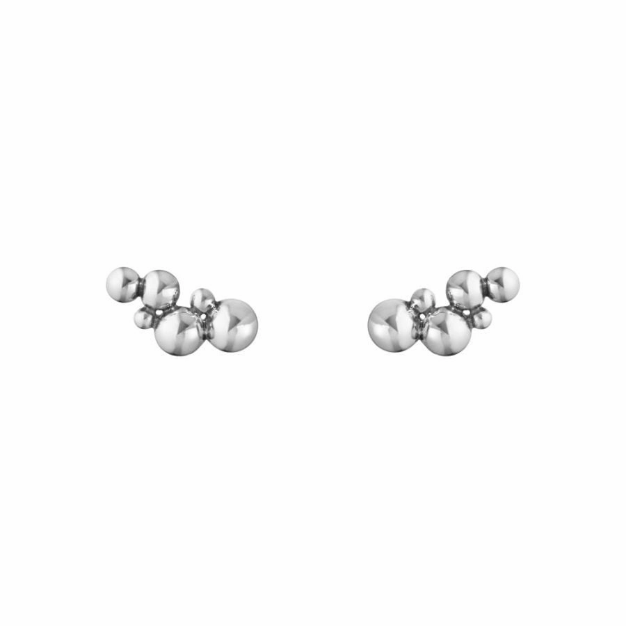 Silver Moonlight Grapes Earcuffs texture-silver-ornament  