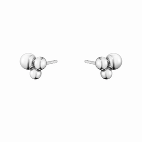 Silver Moonlight Grapes Earrings texture-silver-ornament  