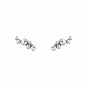 Silver Moonlight Grapes Long Earcuffs texture-silver-ornament  